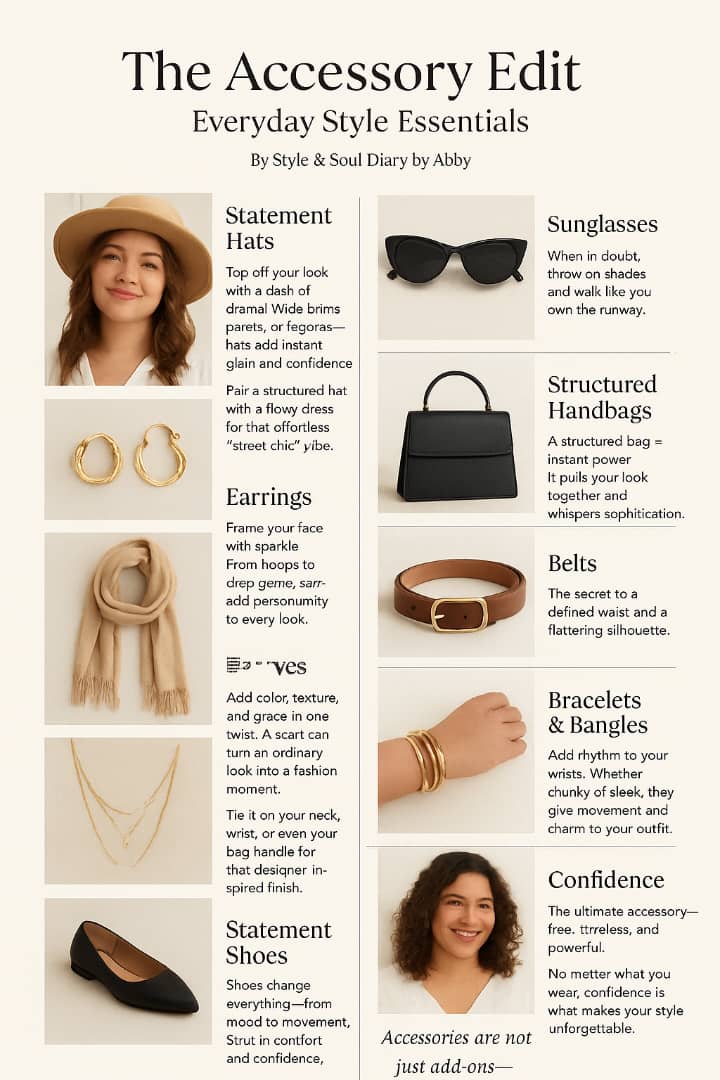 basic accessories list for everyday plus size outfit ideas